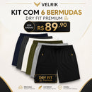 Kit 6 Bermudas DryFit Premium Velrik